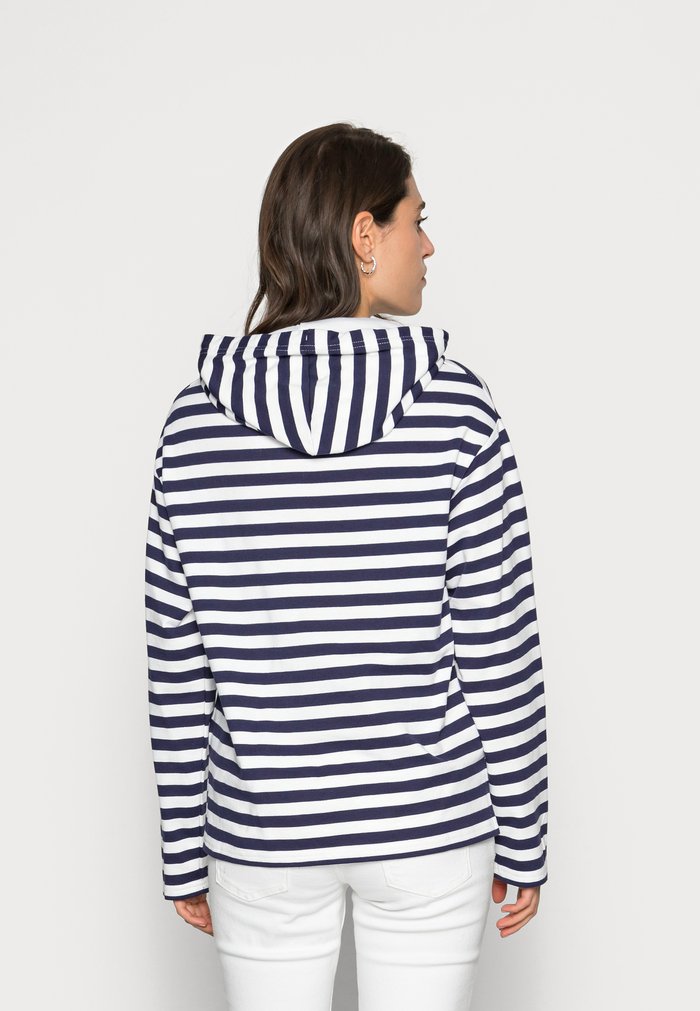 Sweat à Capuche Anna Field STRIPED LOOSE FIT Bleu Foncé Femme | CWA-1680751